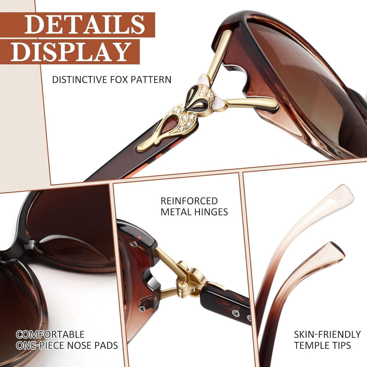 Große Trendige Vintage Sonnenbrille Damen Polarisiert UV400