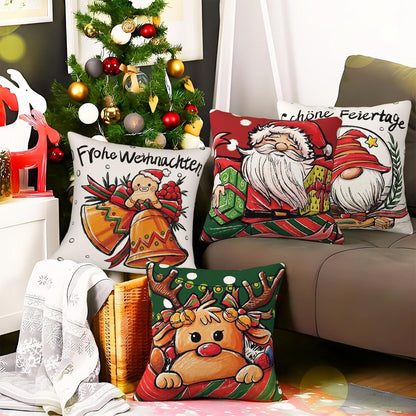 Weihnachten Kissenbezug 40x40cm 4er Set Hirsch
