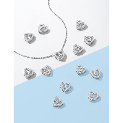 Personalisierte Initialen Herz Kette Damen mit Moissanit