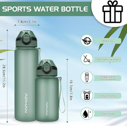 Sport Trinkflasche 600ml BPA-frei mit Strohhalm und Klappdeckel