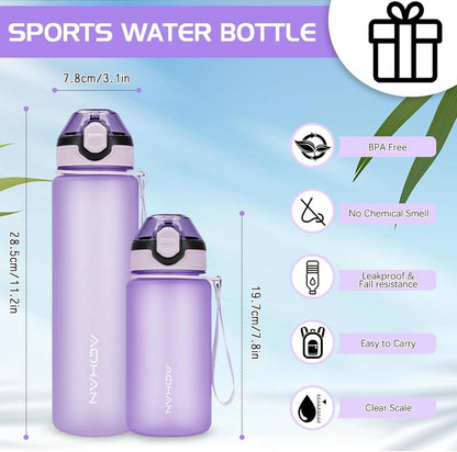 Outdoors Trinkflasche 600ML BPA frei mit auslaufsicherem Klappdeckel & Stroh