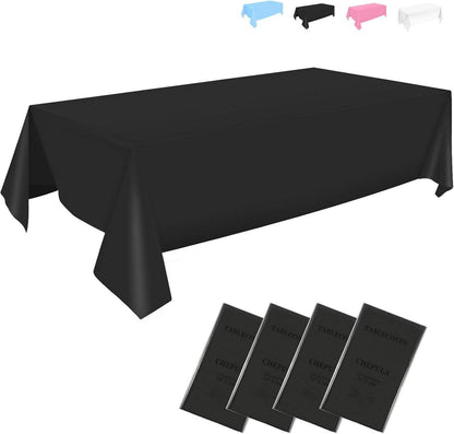 Einweg Tischdecke 137x274 cm 4er Set Schwarz Wasserdicht