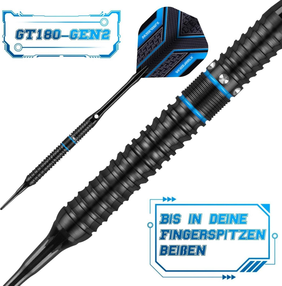 WIN.MAX 90% Tungsten Dartpfeile Stahl Darts 16-28g Schwarz