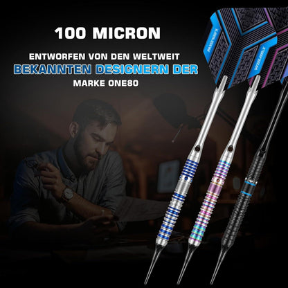 Dartpfeile 90% Tungsten Metallspitze Stahl Darts 16-28g Schwarz