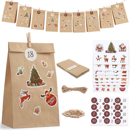 2026 DIY Adventskalender zum Befüllen mit Aufkleber und