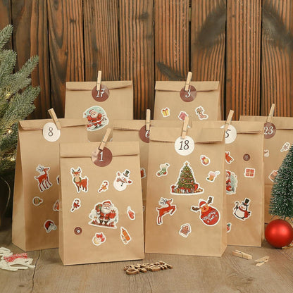 2026 DIY Adventskalender zum Befüllen mit Aufkleber und