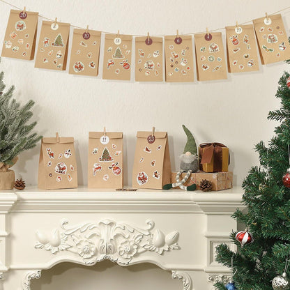2026 DIY Adventskalender zum Befüllen mit Aufkleber und