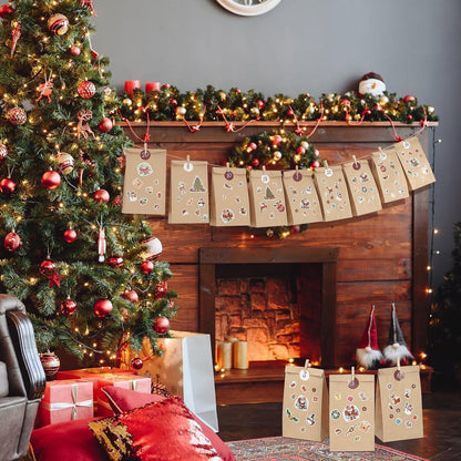2026 DIY Adventskalender zum Befüllen mit Aufkleber und