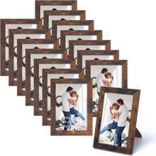 Bilderrahmen Set 10x15 cm in Braun mit Holzmaserung, 15er