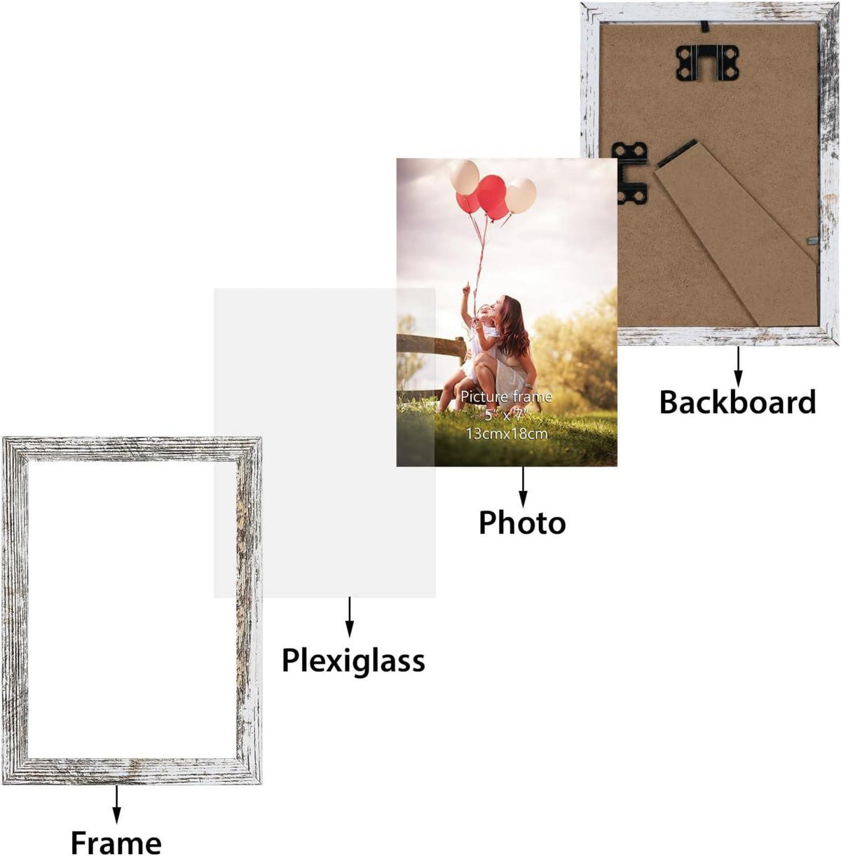 15er Set Bilderrahmen 13x18 Vintage Weiß Collage Wohnzimmer