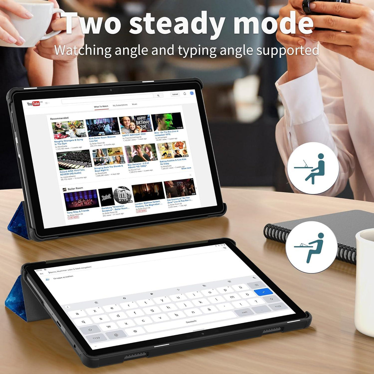 EasyAcc Lenovo Tab M10 3rd Gen 10.1 Hülle Blau Sterne mit Schutzfolie