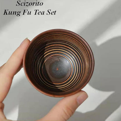 Tragbares Keramik Tee Set mit 360° Teekanne & Reisetasche