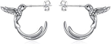 925 Sterling Silber Kolibri Creolen Ohrstecker Geschenk Mädchen