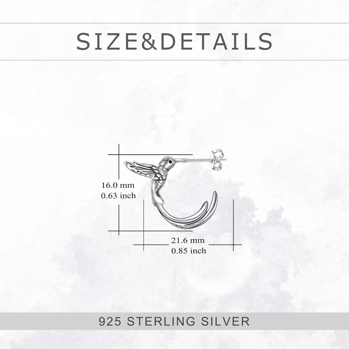 925 Sterling Silber Kolibri Creolen Ohrstecker Geschenk Mädchen