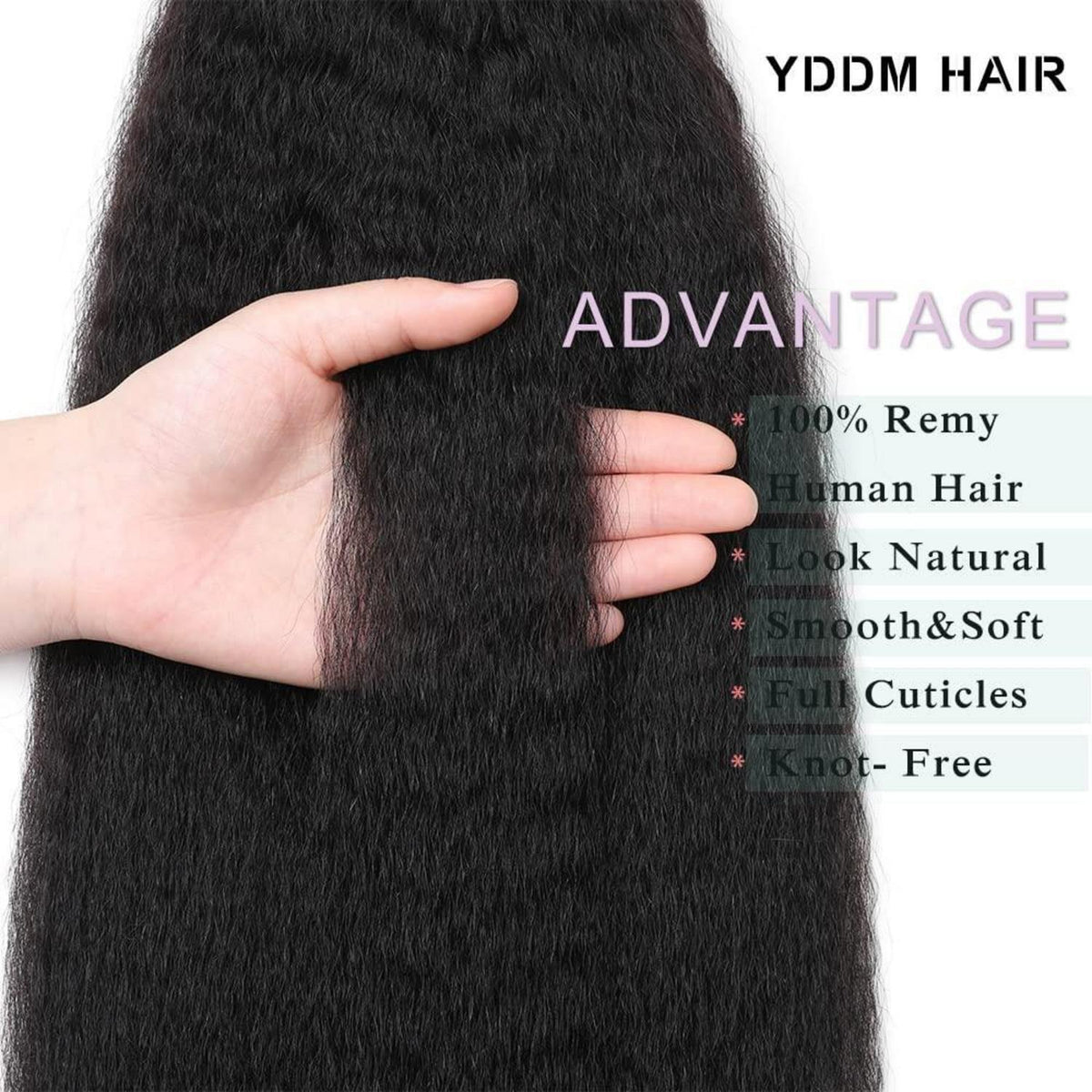 Echthaar Tape Extensions Schwarz Kinky Straight 16 Zoll