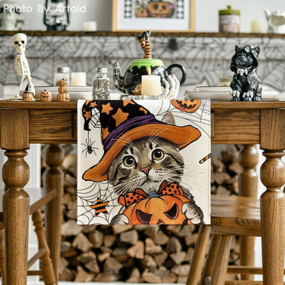 Halloween Katze Tischläufer 40x300 cm Herbst Party Dekor