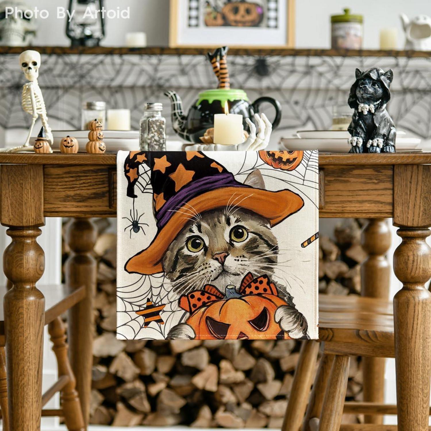 Artoid Mode Katze Halloween Tischläufer 40x100cm Herbst