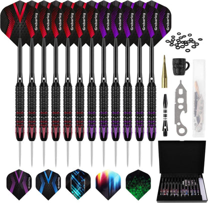 Dartpfeile Profi Steeldarts Aluminiumschaft 24g Lila und 22g blau