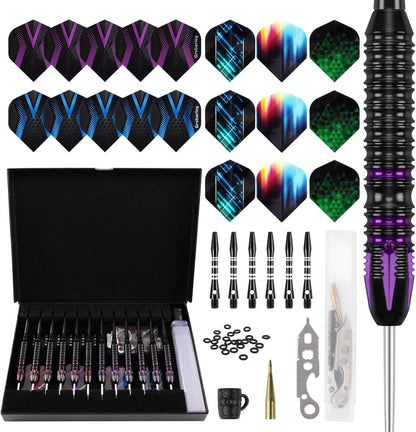Dartpfeile Set Steeldarts 24g 22g Lila Blau Aluminium Schaft