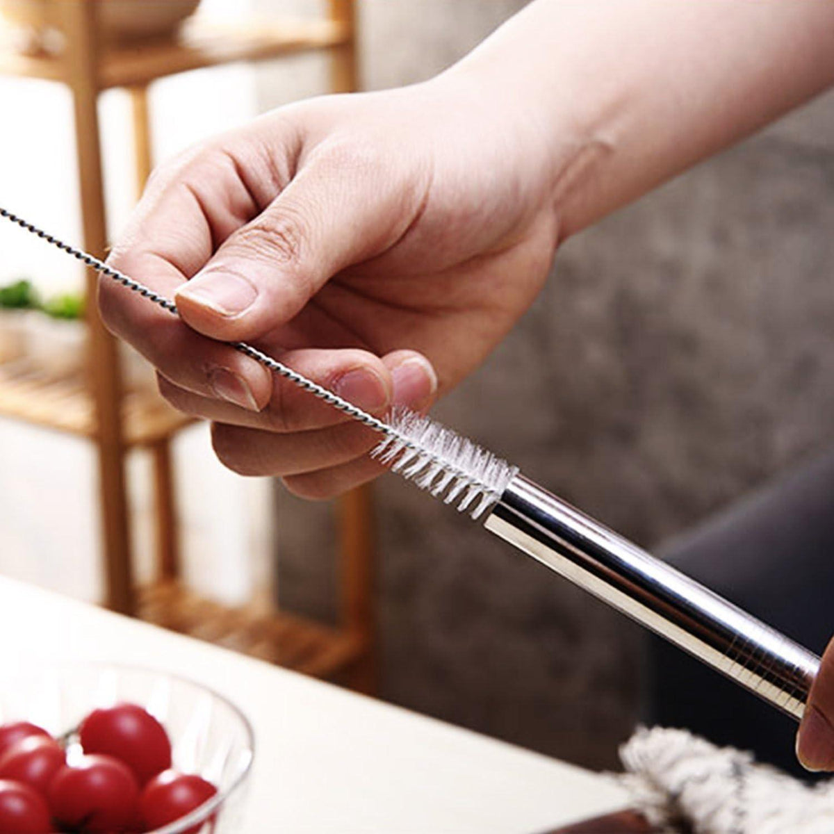 Edelstahl Besteckset 34-teilig für 4 Personen Steakmesser Trinkhalme
