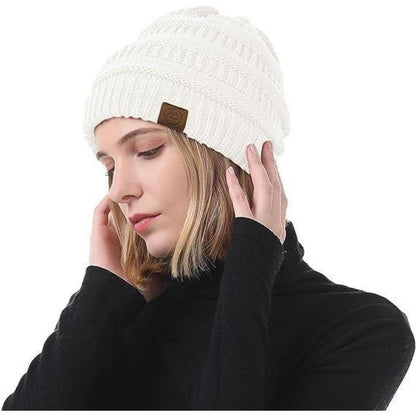Grobstrick Mütze Damen Winterbeanie Schwarz