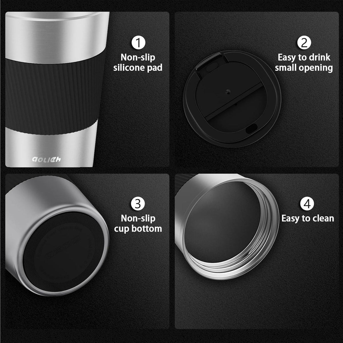 Thermobecher Auslaufsicherer Deckel Edelstahl Travel Mug 380ML