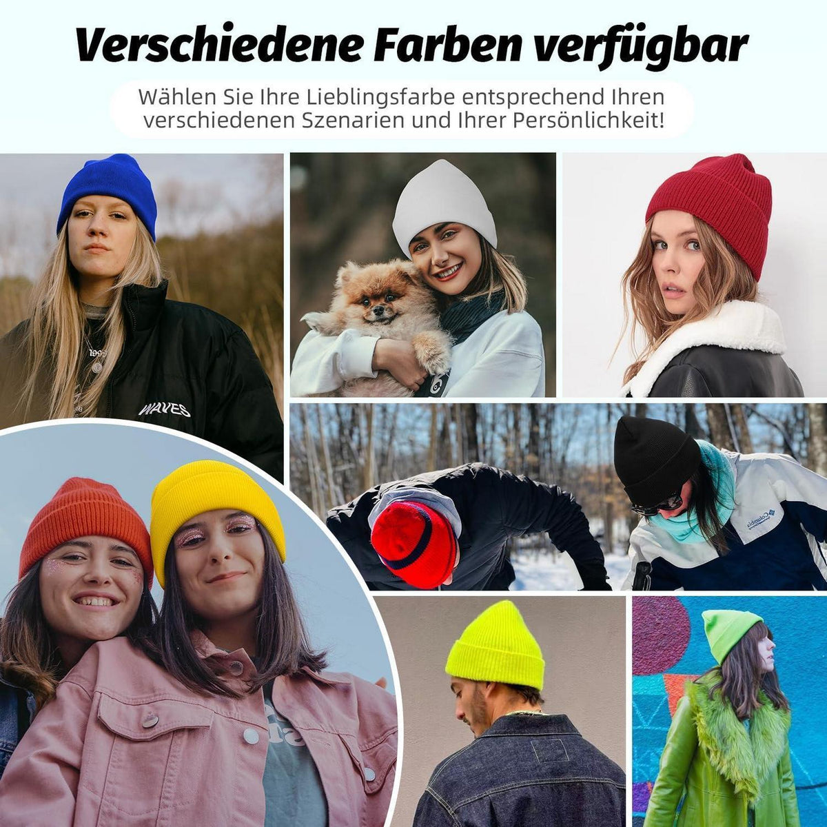 Strickmütze Unisex Einheitsgröße fluoreszierendes Grün