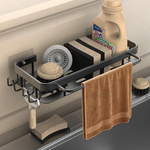 Küchen Spülbecken Organizer Schwammhalter mit Haken - Schwarz