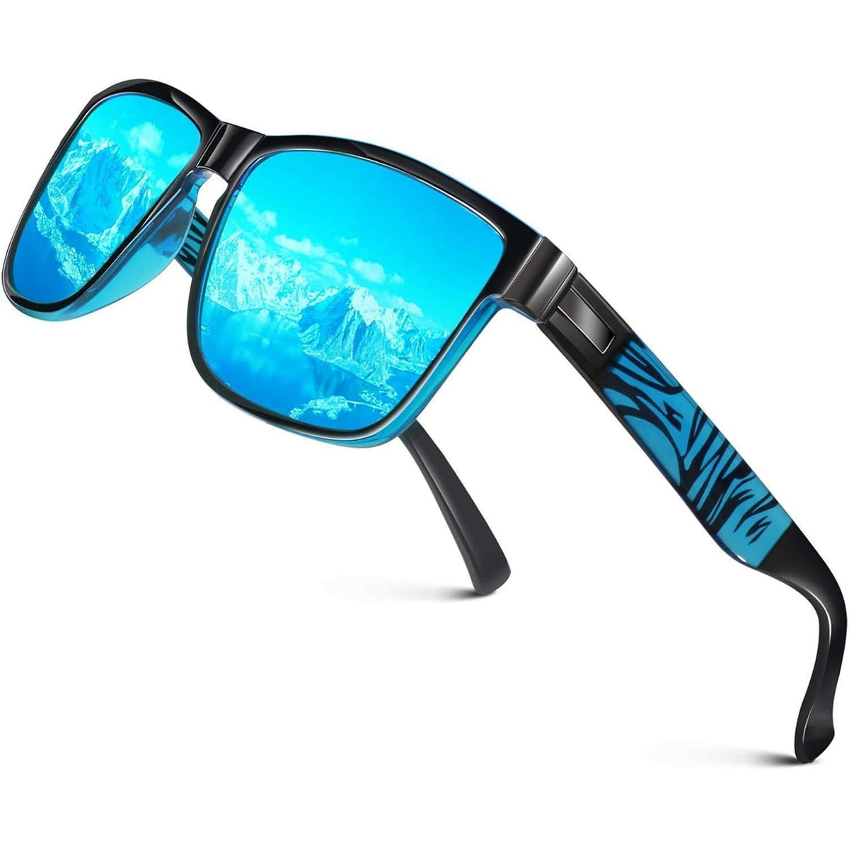 Polarisierte Sonnenbrille UV400 Schutz Fahren Angeln Blau Linse