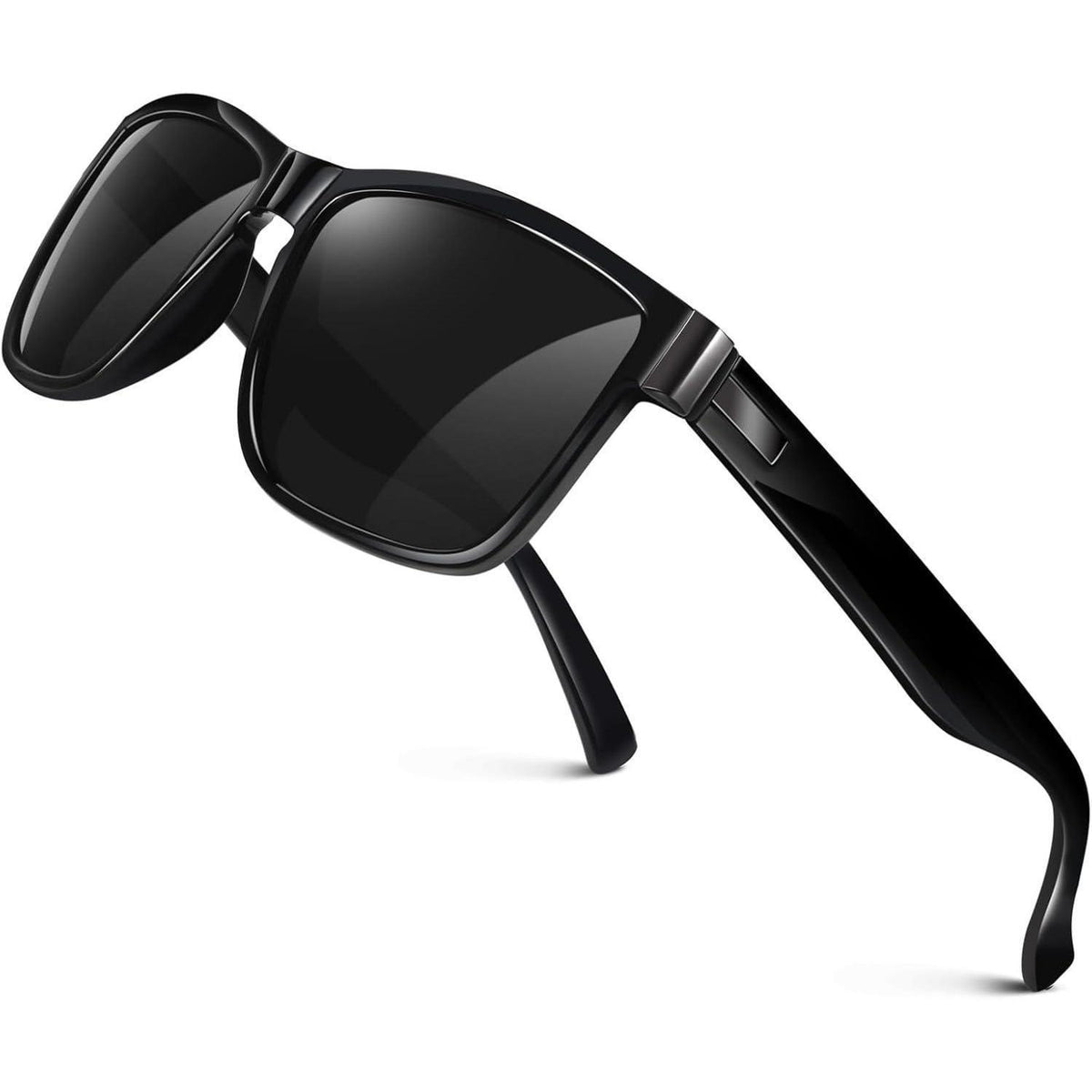 Polarisierte Sonnenbrille UV400 Schutz für Damen und Herren, glänzend schwarz