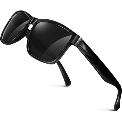 Polarisierte Sonnenbrille UV400 Schutz für Damen und Herren, glänzend schwarz