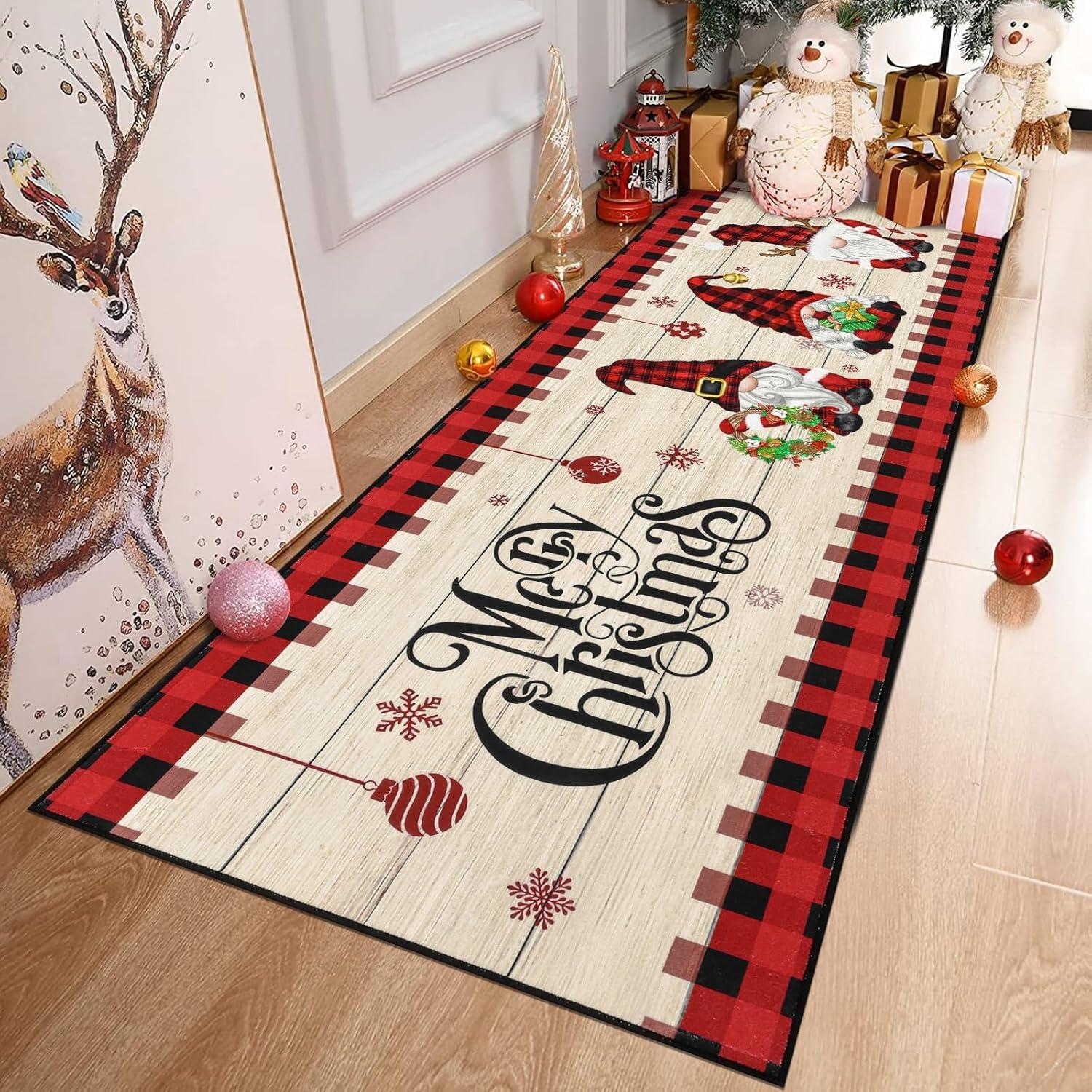 Weihnachts Läufer Teppich 60x180 cm rutschfest waschbar für