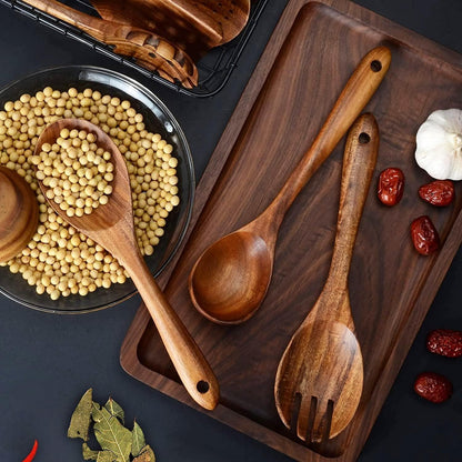 Holzlöffel Set 12-teilig – Teakholz Küchenutensilien
