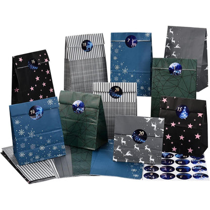 Adventskalender zum Befüllen 24 Weihnachtsmotiv