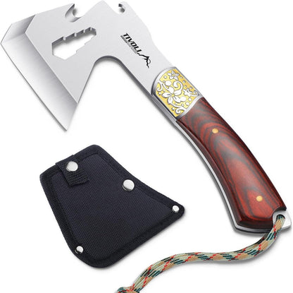Outdoor Campingaxt Survival Axt mit Nylonscheide und Holzgriff