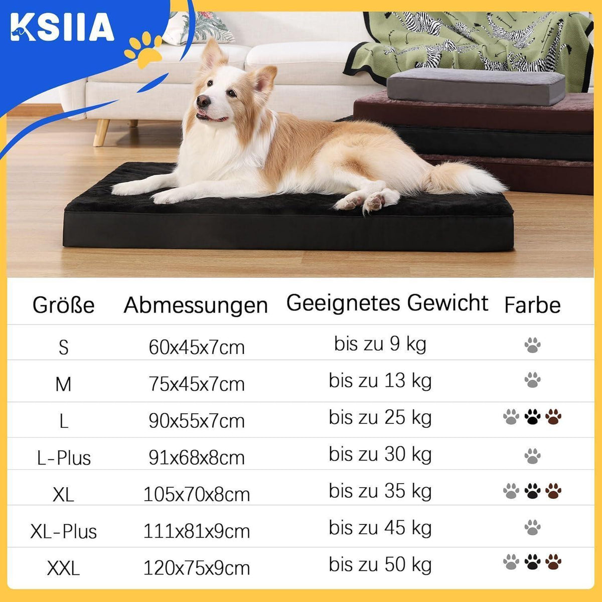 Orthopädisches Hundebett XXL Dunkelgrau Waschbar mit abnehmbarem Bezug