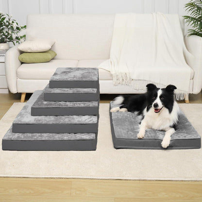 Orthopädisches Hundebett XXL Dunkelgrau Waschbar mit abnehmbarem Bezug