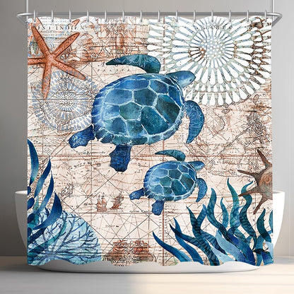 Duschvorhang Meeresschildkröte 150x180cm Antischimmel Polyester Badevorhang