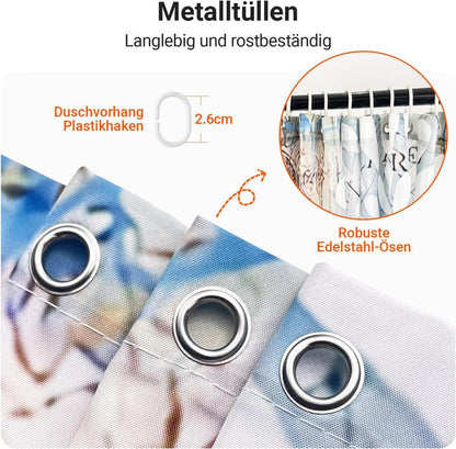 Duschvorhang Meeresschildkröte 240x180cm Antischimmel, Wasserabweisend, Waschbar