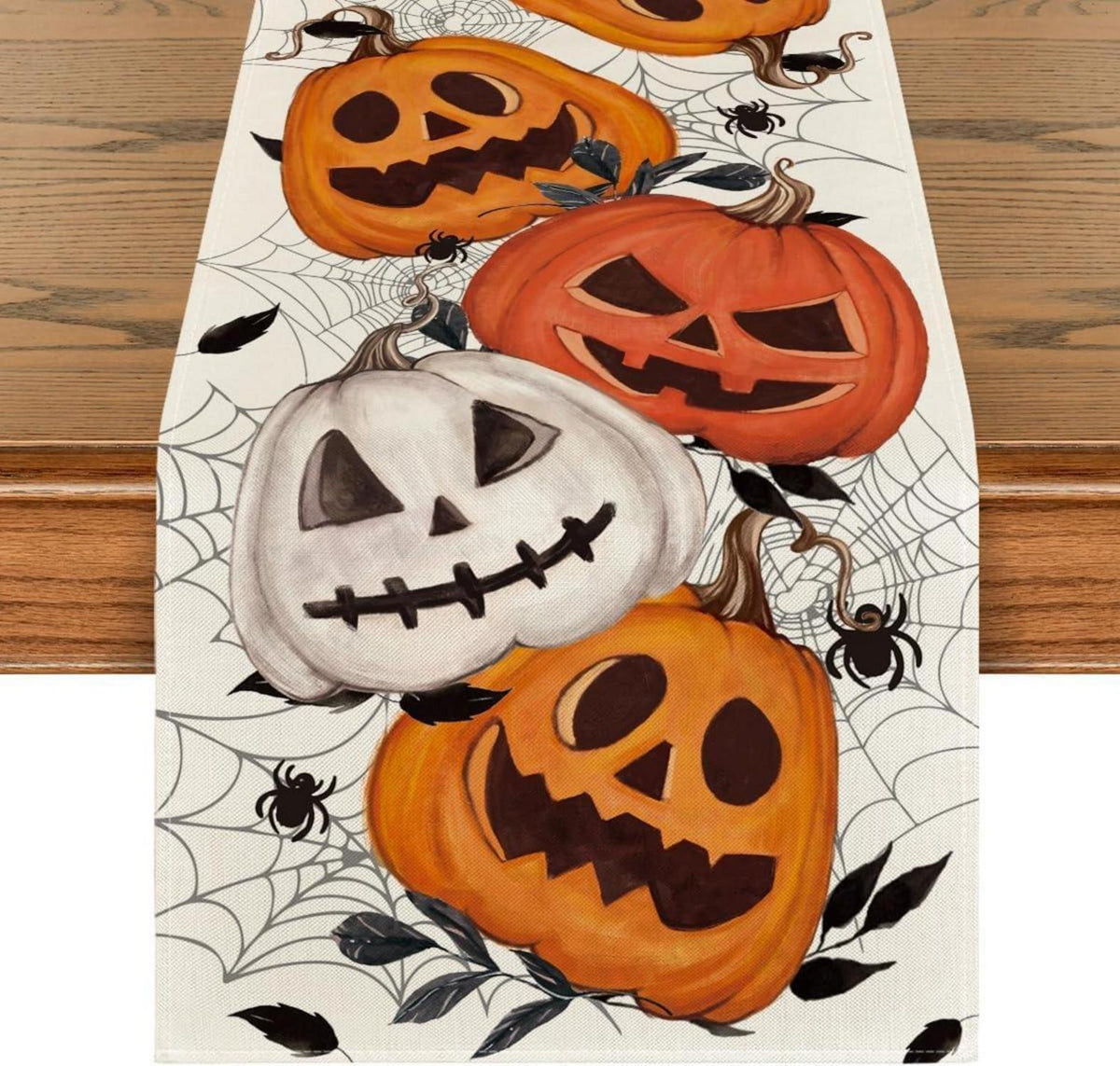 Halloween Tischläufer Kürbisse Spinnennetz Jack-o-Laterne 40x240cm