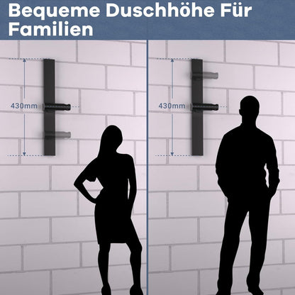 Verstellbare Duschstange ohne Bohren, Schwarz, 43cm