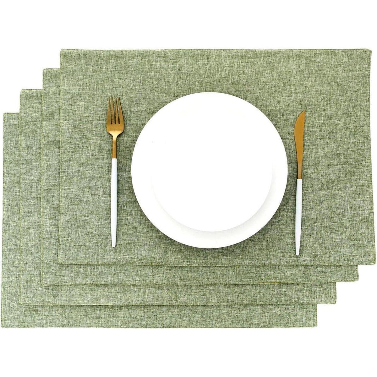 Platzset Stoff Grün 4er Set 48x33 cm Pflegeleicht & Strapazierfähig