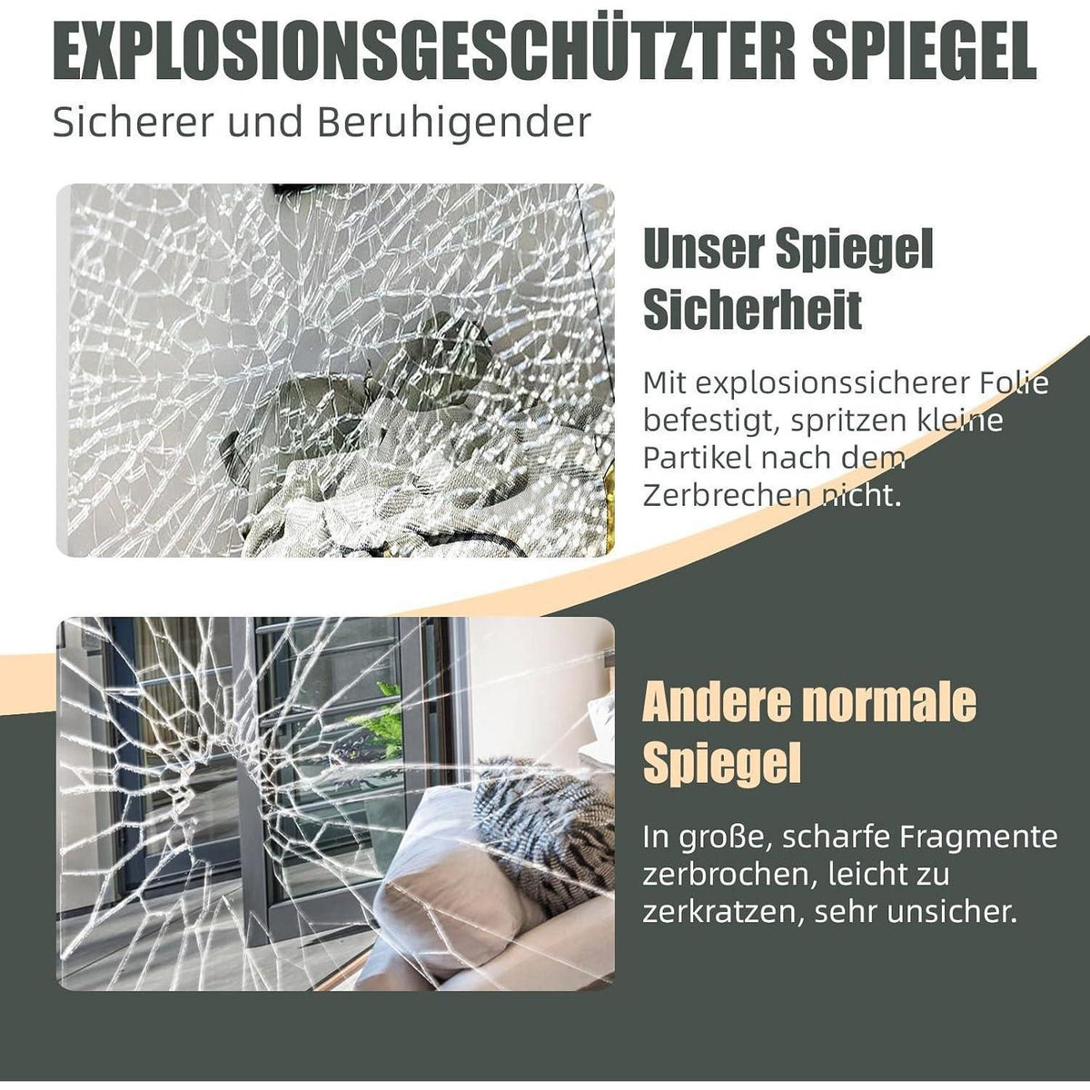 Ganzkörperspiegel Bogenförmig Gold | 165x60cm, Stehend & Wandmontage