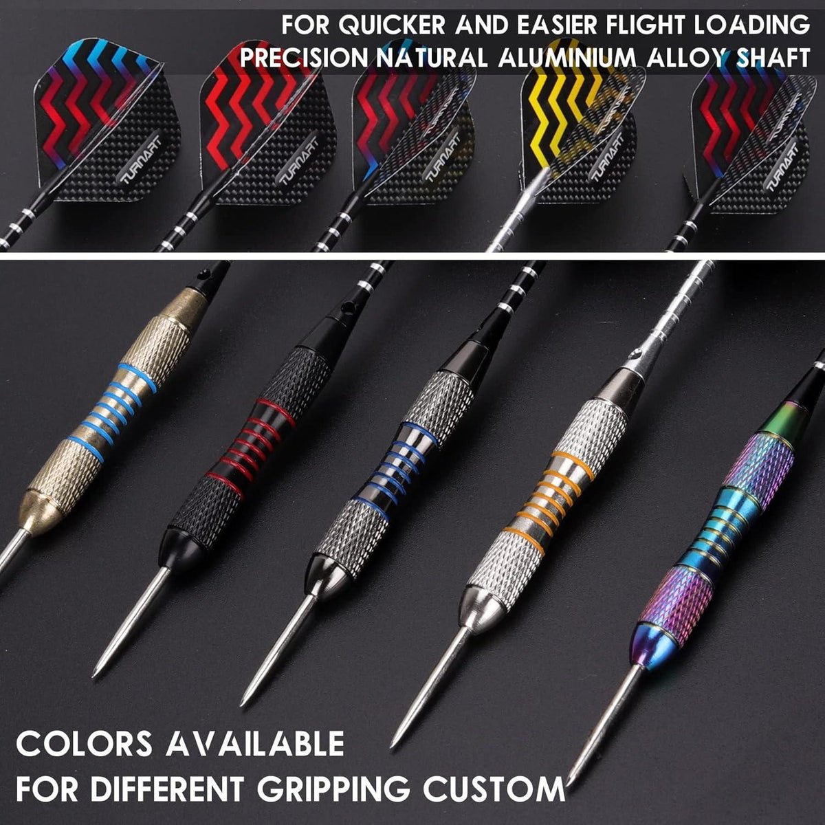 Dartpfeile Set 9 Stück 24g Metallspitze Profi Steel Darts Flights