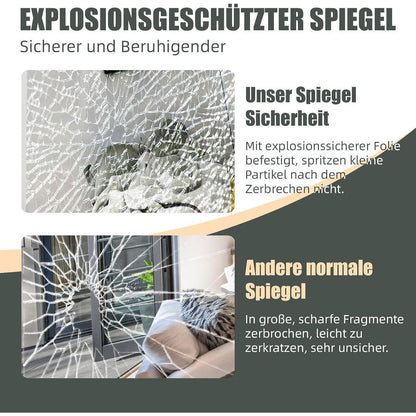 Ganzkörperspiegel Bogenförmig 165x60cm | Schwarz, Verstellbar & Wandmontage