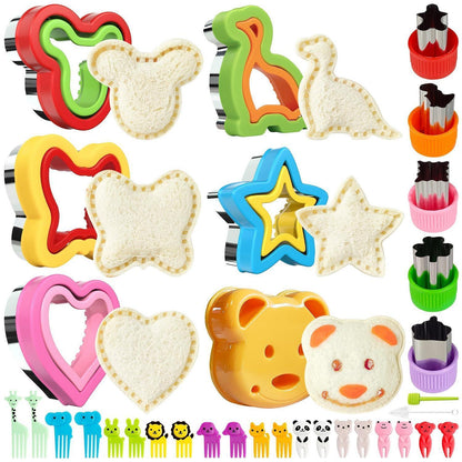 Sandwich Ausstecher Set 33tlg. Edelstahl mit Gemüseformen