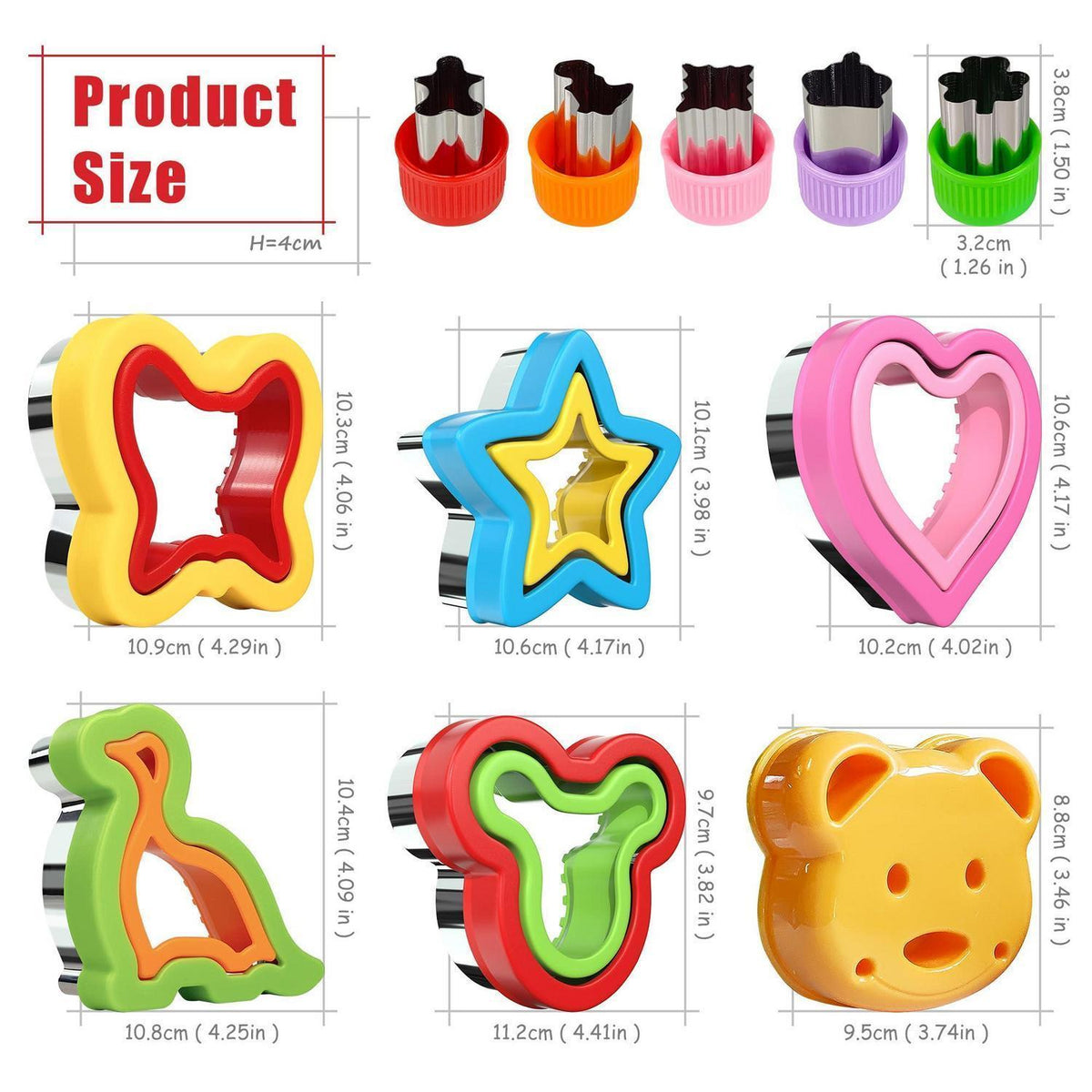 Sandwich Ausstecher Set 33tlg. Edelstahl mit Gemüseformen