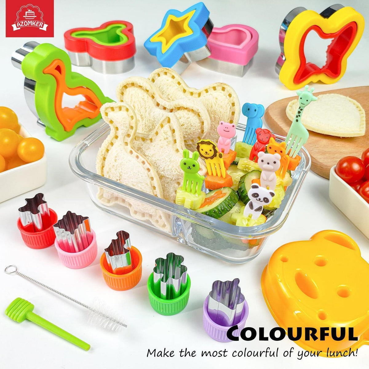 Sandwich Ausstecher Set 33tlg. Edelstahl mit Gemüseformen