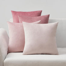 Kissenbezug Set Samt 50x50 rosa Deko Zierkissen Bezug Sofa 4er