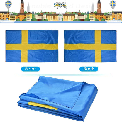 Schwedische Flagge 90x150 cm - 2er Set mit Ösen